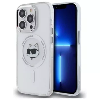 Karl Lagerfeld KLHMP13LHLSCHH iPhone 13 Pro 6.1 Θήκη Hardcase IML Metal Choupette Head MagSafe λευκή