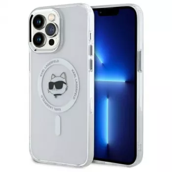 Karl Lagerfeld KLHMP13XHLSCHH iPhone 13 Pro Max 6,7 inch λευκή θήκη Hardcase IML Metal Choupette Head MagSafe