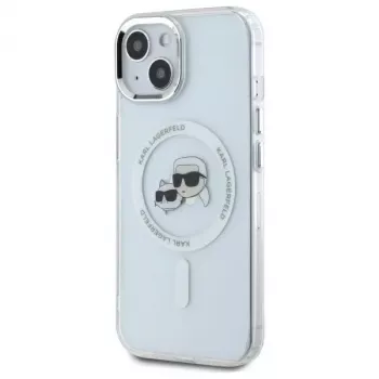 Karl Lagerfeld KLHMP14SHLSKCH Θήκη Hardcase για Apple iPhone 14 6,1 inch λευκή IML Metal Karl & Choupette Head MagSafe