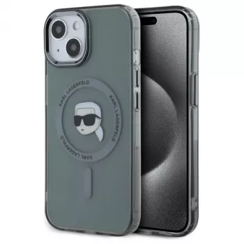 Karl Lagerfeld KLHMP15SHLSKIK Θήκη Hardcase IML Metal Karl Head MagSafe για Apple iPhone 15 6,1 inch μαύρο