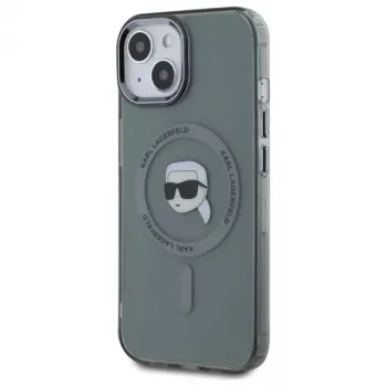 Karl Lagerfeld KLHMP15SHLSKIK Θήκη Hardcase IML Metal Karl Head MagSafe για Apple iPhone 15 6,1 inch μαύρο