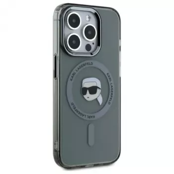Karl Lagerfeld KLHMP15LHLSKIK Θήκη Hardcase για Apple iPhone 15 Pro 6,1 inch μαύρο IML Metal Karl Head MagSafe