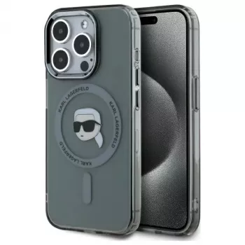 Karl Lagerfeld KLHMP15XHLSKIK Θήκη Hardcase IML Metal Karl Head MagSafe για iPhone 15 Pro Max 6,7 inch μαύρο