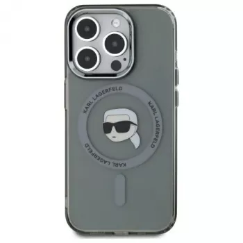 Karl Lagerfeld KLHMP15XHLSKIK Θήκη Hardcase IML Metal Karl Head MagSafe για iPhone 15 Pro Max 6,7 inch μαύρο