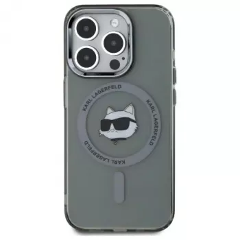Karl Lagerfeld KF002417 iPhone 15 Pro Max 6,7 inch μαύρη Θήκη Hardcase IML Metal Choupette Head MagSafe