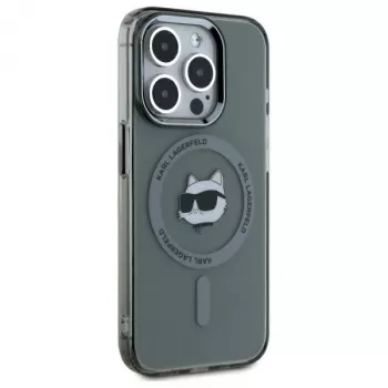 Karl Lagerfeld KF002417 iPhone 15 Pro Max 6,7 inch μαύρη Θήκη Hardcase IML Metal Choupette Head MagSafe