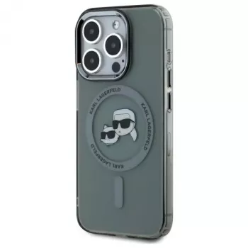 Karl Lagerfeld KLHMP15XHLSKCK iPhone 15 Pro Max 6,7 inch Θήκη Hardcase IML Metal Karl & Choupette Head MagSafe μαύρο