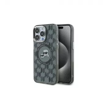 Karl Lagerfeld KLHMP15LHMCKMHK iPhone 15 Pro 6,1 inch μαύρη Θήκη IML Monogram Karl & Choupette Head MagSafe