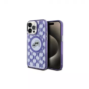 Karl Lagerfeld KLHMP15XHMCKMHU iPhone 15 Pro Max 6,7 inch μωβ Θήκη IML Monogram Karl & Choupette Head MagSafe