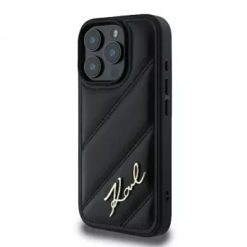 Karl Lagerfeld Θήκη Quilted Signature Hard Case για iPhone 16 Pro, μαύρο