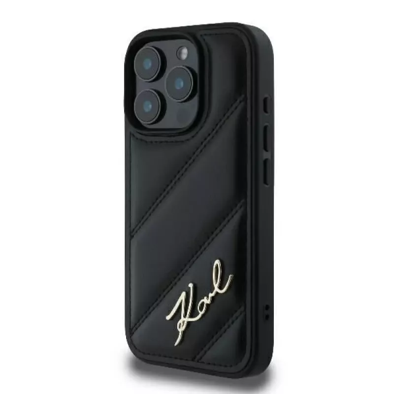 Karl Lagerfeld Θήκη Quilted Signature Hard Case για iPhone 16 Pro, μαύρο