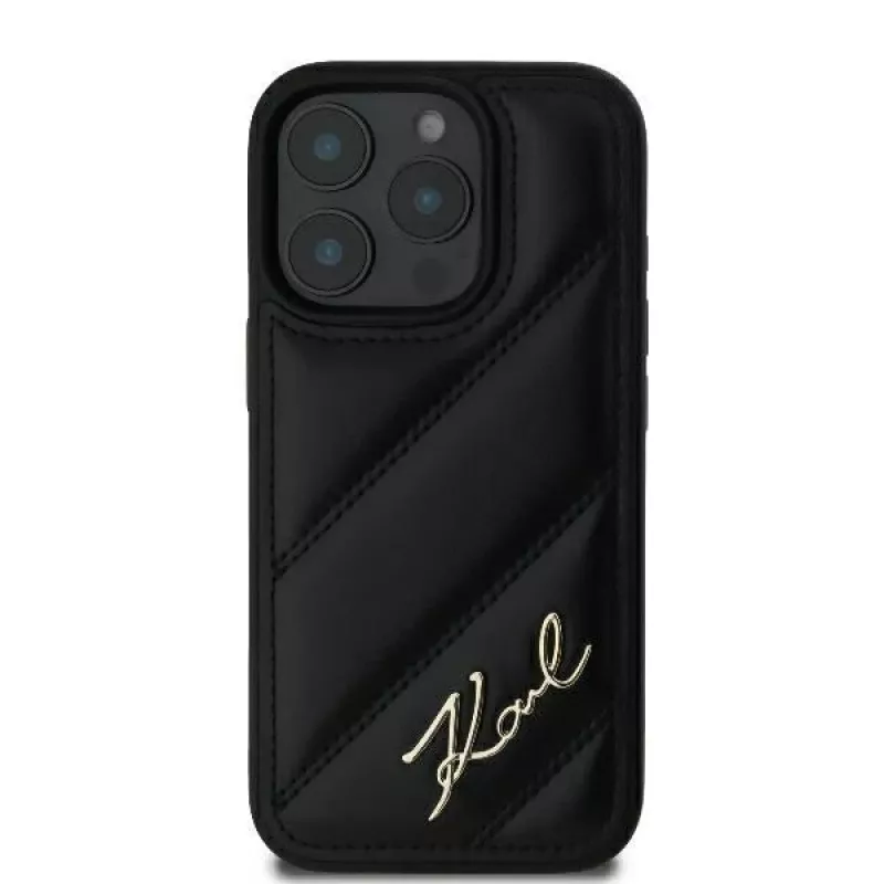 Karl Lagerfeld Θήκη Quilted Signature Hard Case για iPhone 16 Pro, μαύρο