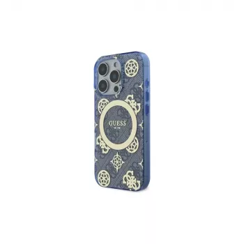Guess GUHMP16LH4PYEEB iPhone 16 Pro 6.3 μπλε Θήκη Hardcase IML Peony On 4G Background MagSafe