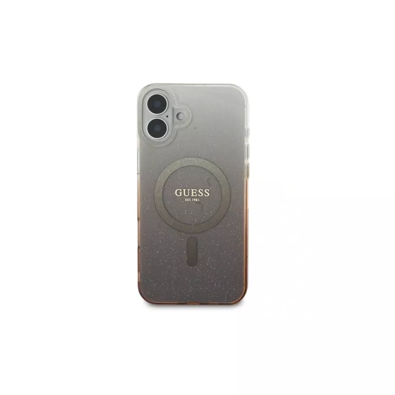 Guess IML Glitter Gradient MagSafe Θήκη για iPhone 16 (Καφέ)