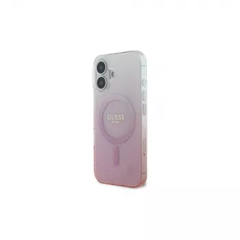 Guess IML Glitter Gradient MagSafe Θήκη για iPhone 16 (Ροζ)