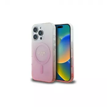 Guess IML Glitter Gradient MagSafe Θήκη για iPhone 16 Pro (Ροζ)