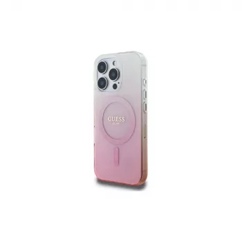 Guess IML Glitter Gradient MagSafe Θήκη για iPhone 16 Pro (Ροζ)