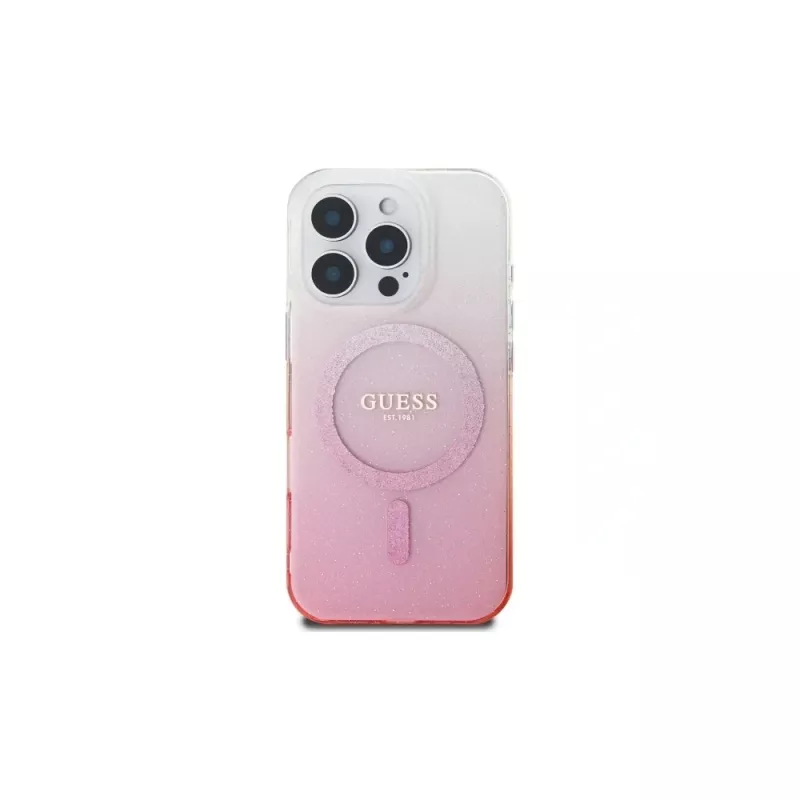Guess IML Glitter Gradient MagSafe Θήκη για iPhone 16 Pro (Ροζ)