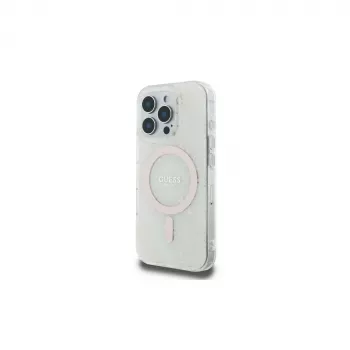 Guess GUHMP16LH4DTEH iPhone 16 Pro 6,3 ίντσες Λευκή Σκληρή Θήκη IML 4G Background MagSafe