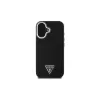 Guess GUHMP16SPGTSPSK iPhone 16 Μαύρη Σκληρή Θήκη Grained Triangle MagSafe