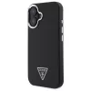 Guess Grained Triangle MagSafe Σκληρή Θήκη για Apple iPhone 16 Plus - Μαύρο