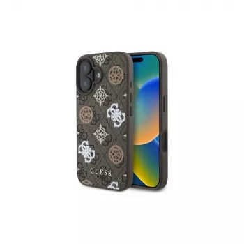 Guess Peony On 4G Background MagSafe Θήκη για iPhone 16 (Καφέ)