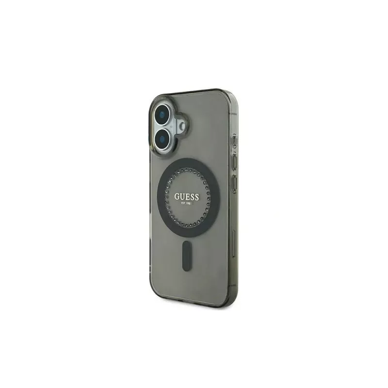 Guess IML Rhinestones MagSafe Θήκη για iPhone 16 (Μαύρο)
