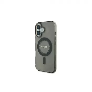 Guess IML Rhinestones MagSafe Θήκη για iPhone 16 Plus (Μαύρο)