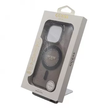 Guess GUHMP16LPFTDTEK Σκληρή Θήκη για Apple iPhone 16 Pro 6,3 ίντσες, Μαύρο, IML Strasssteine, MagSafe