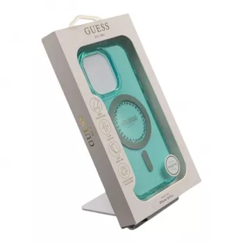 Guess GUHMP16LPFTDTEN iPhone 16 Pro 6,3 ίντσες Σκληρή Θήκη IML Rhinestones MagSafe Πράσινο