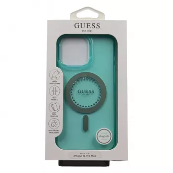 Guess IML Rhinestones MagSafe Θήκη για iPhone 16 Pro Max (Πράσινο)