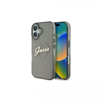 Guess GUHCP16SHCHGSPK Σκληρή Θήκη για iPhone 16 6,1 ίντσες IML Heart Μαύρο