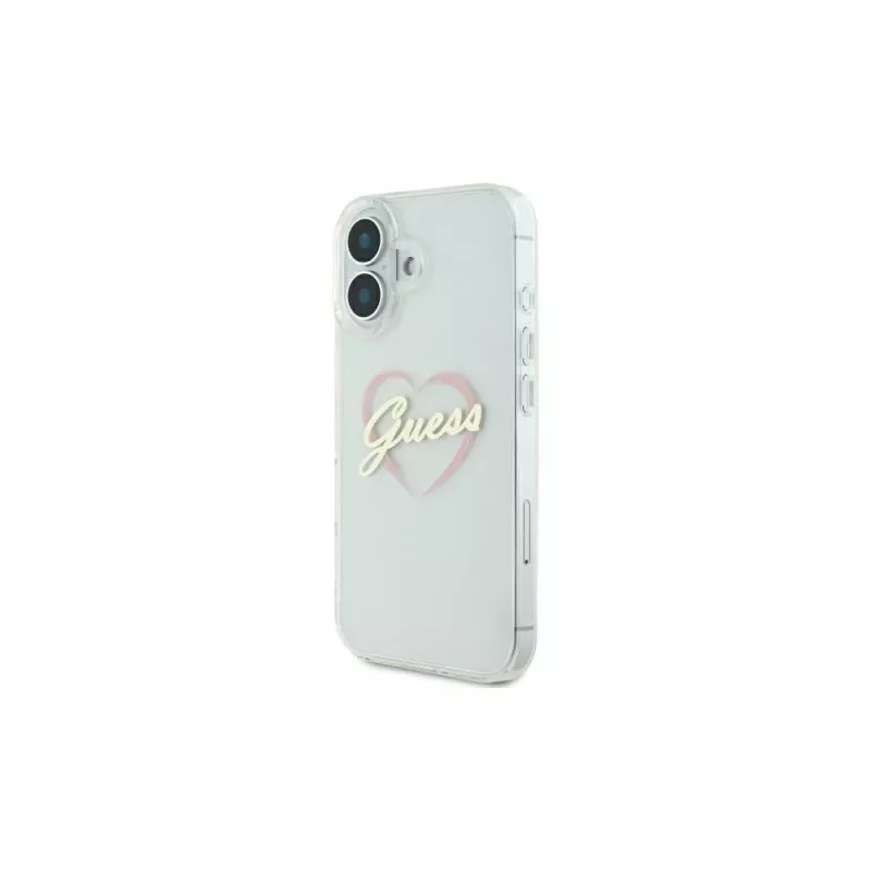 Guess GUHCP16MHCHGSPT Σκληρή Θήκη για Apple iPhone 16 Plus, Διάφανο, IML Heart Pattern