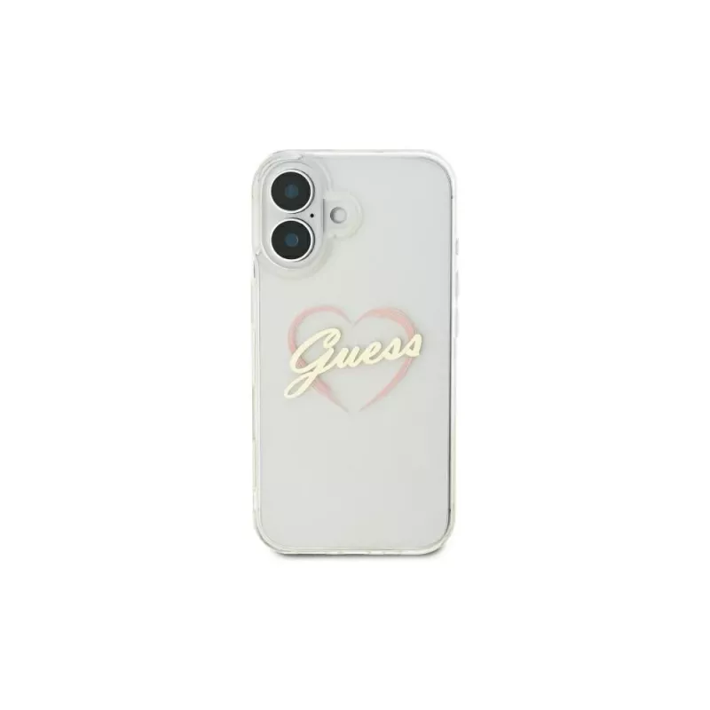 Guess GUHCP16MHCHGSPT Σκληρή Θήκη για Apple iPhone 16 Plus, Διάφανο, IML Heart Pattern