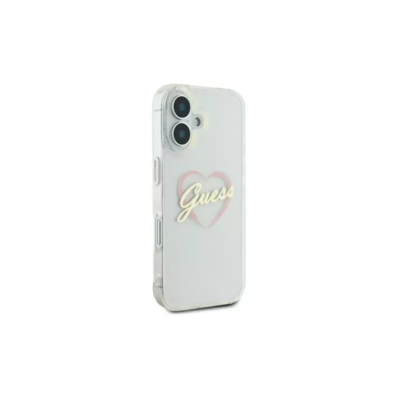 Guess GUHCP16MHCHGSPT Σκληρή Θήκη για Apple iPhone 16 Plus, Διάφανο, IML Heart Pattern