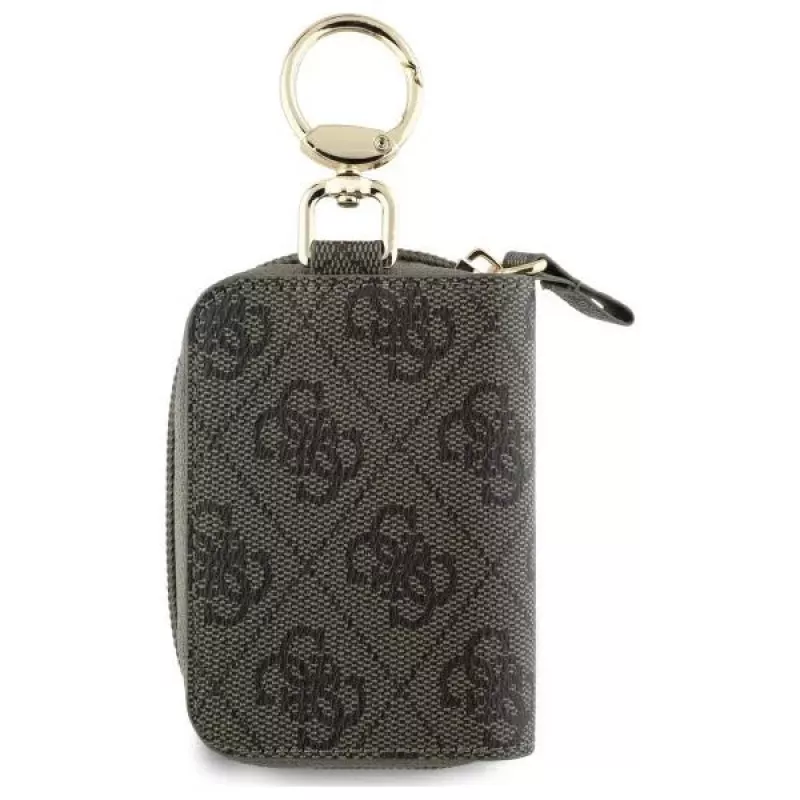 Guess Cable Pouch GUABP4DPTW Καφέ 4G Triangle Eco-Leather Οργανωτής αξεσουάρ