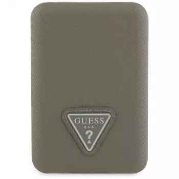 GUESS Grained Triangle Ασύρματο Power Bank 5000mAh 15W USB-C MagSafe Καφέ