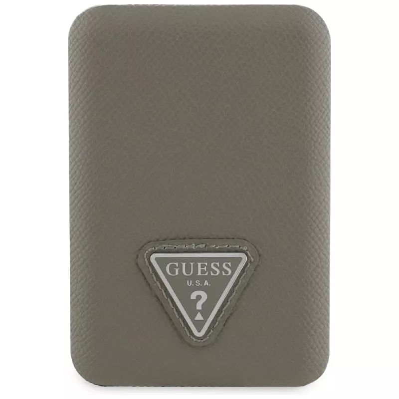 GUESS Grained Triangle Ασύρματο Power Bank 5000mAh 15W USB-C MagSafe Καφέ
