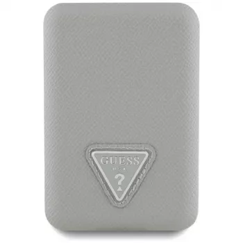 GUESS Grained Triangle Ασύρματο Power Bank 5000mAh 15W USB-C MagSafe Μπεζ