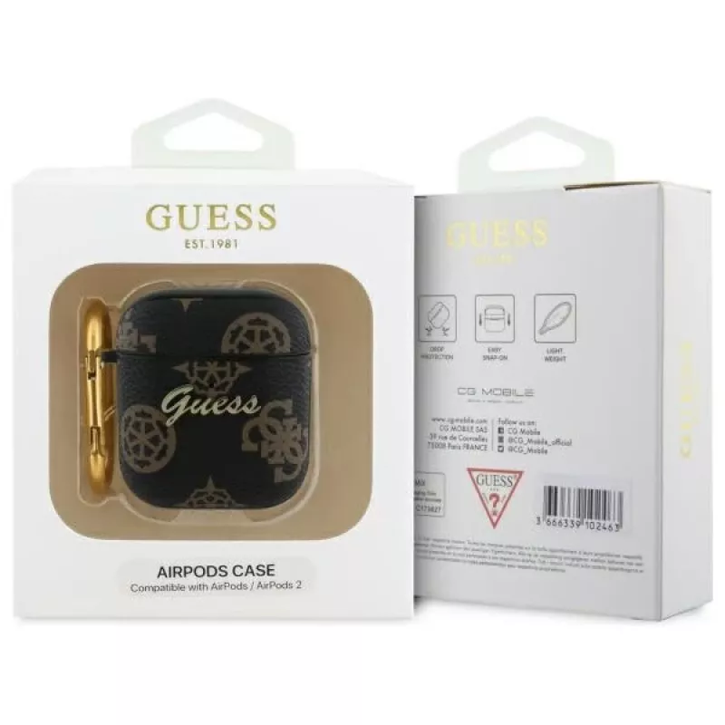Guess GUA2PG4GPK AirPods 1/2 Θήκη Μαύρο 4G Hook