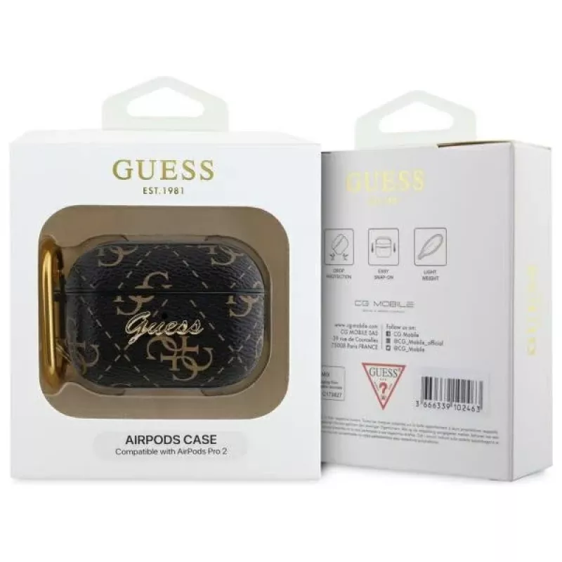 Guess GUAP2PG4GPK AirPods Pro 2 (2022/2023) Θήκη Μαύρο 4G Hook