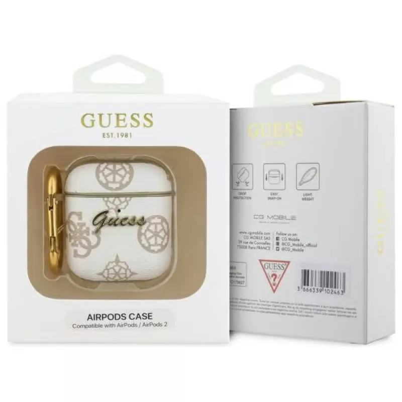 Guess GUA2PG4GPH AirPods 1/2 Θήκη Λευκό 4G Hook