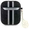Guess GUA2P4RPSK AirPods 1/2 Θήκη Μαύρο 4G Printed Stripes Charm