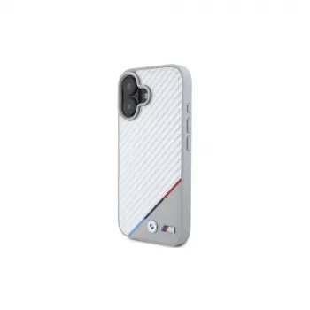 BMW M Carbon Tricolor Line Σκληρή θήκη για iPhone 16 6,1 ιντσών - Γκρι MagSafe