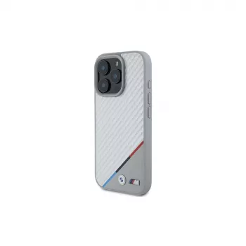 BMW M Carbon Tricolor Line Σκληρή θήκη για iPhone 16 Pro 6,3 ιντσών Γκρι MagSafe