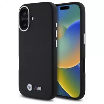 BMW BMHCP16S23PMWK iPhone 16 6,1 ιντσών Μαύρη Σκληρή θήκη M Smooth Full Wrapped Metal