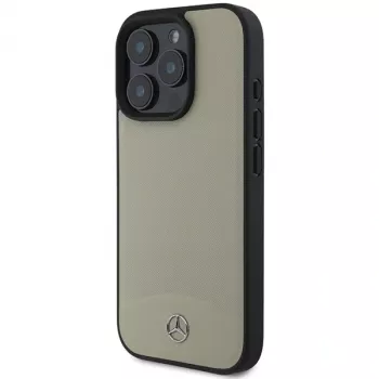 Mercedes-Benz MEHMP16X23RBARE iPhone 16 Pro Max 6,9 ιντσών Μπεζ Σκληρή θήκη MB Δέρμα με Υφή και Λείο MagSafe