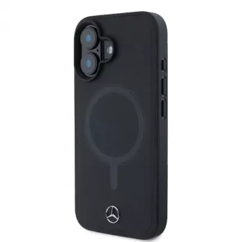 Mercedes-Benz MEHMP16S23RCMK Σκληρή θήκη για iPhone 16 6,1 ιντσών Μαύρο Λείο Δέρμα MagSafe