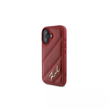 Karl Lagerfeld Quilted Signature Θήκη για iPhone 16, Κόκκινο