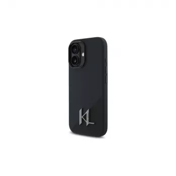 Karl Lagerfeld Shadow Metal Initial Σκληρή θήκη για Apple iPhone 16 6,1 ιντσών - Μαύρο